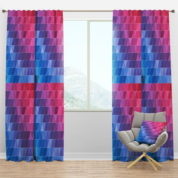 Designart 'Triangular Shapes Colourfields XV' Modern & Contemporary Blackout Curtain Panel