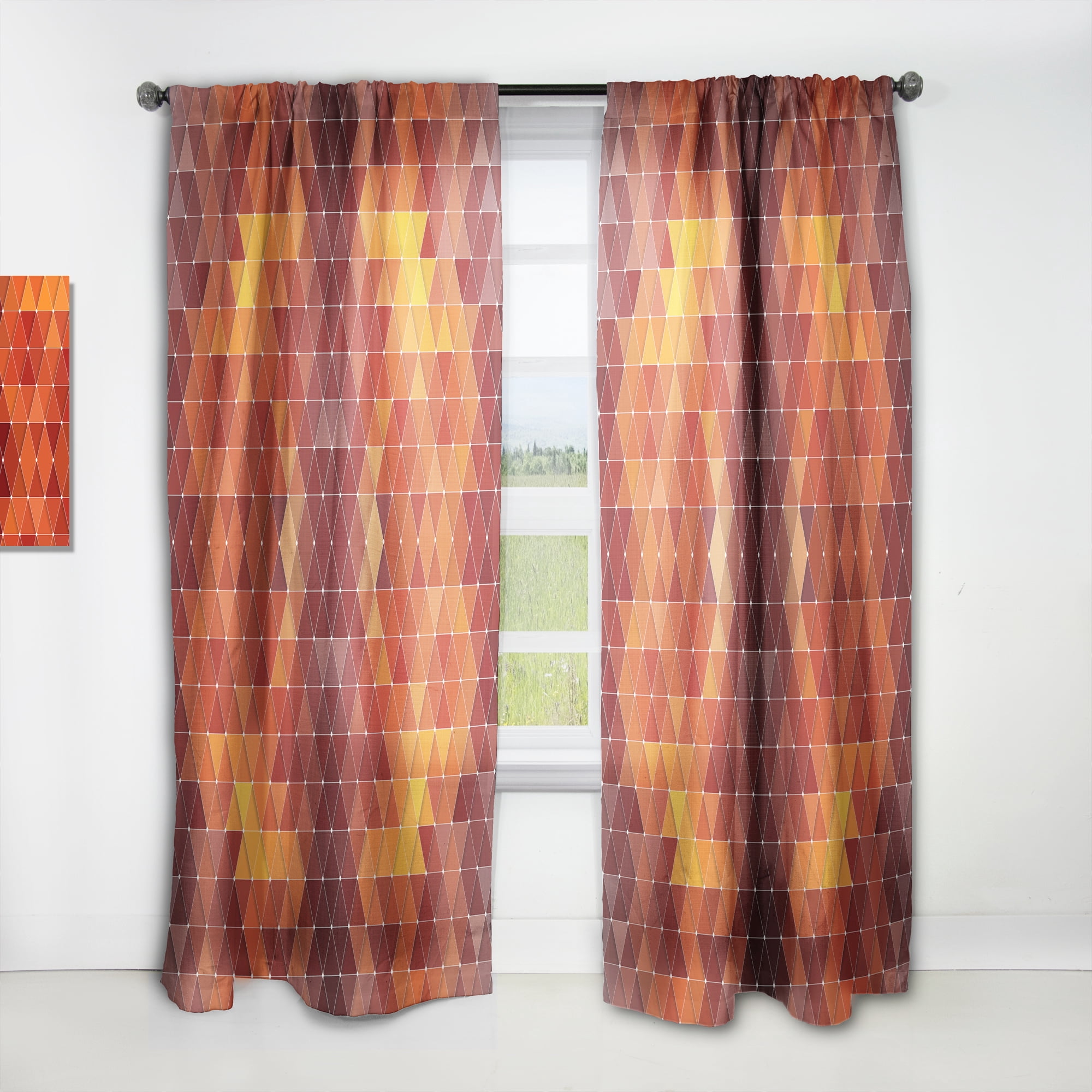 Designart 'Triangular Shapes Colourfields XVII' Modern & Contemporary Curtain Panel