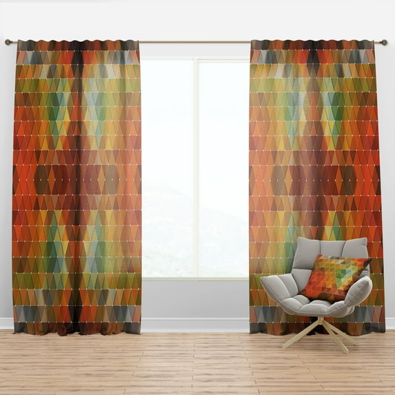 Designart 'Triangular Shapes Colourfields XVIII' Modern & Contemporary Curtain Panel
