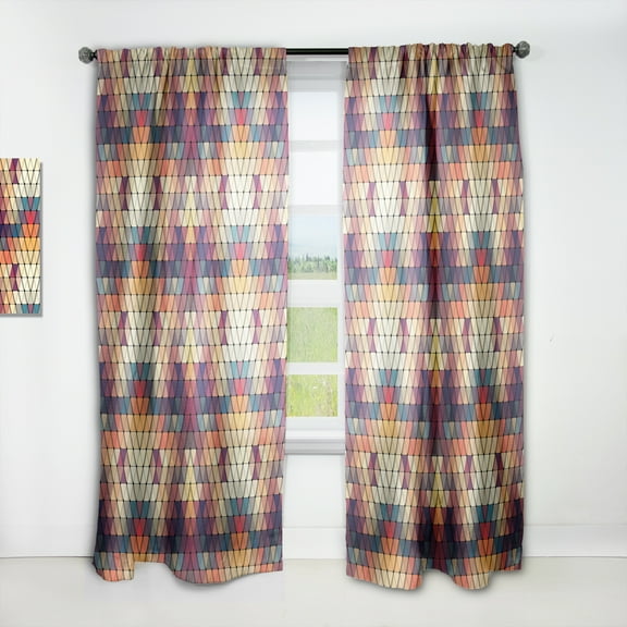 Designart 'Triangular Shapes Colourfields XXII' Modern & Contemporary Curtain Panel