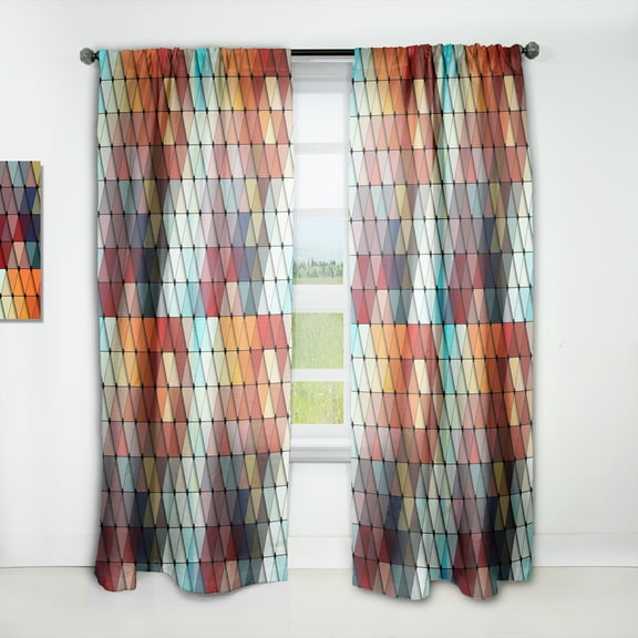 Designart 'Triangular Shapes Colourfields XXIII' Modern & Contemporary Curtain Panel