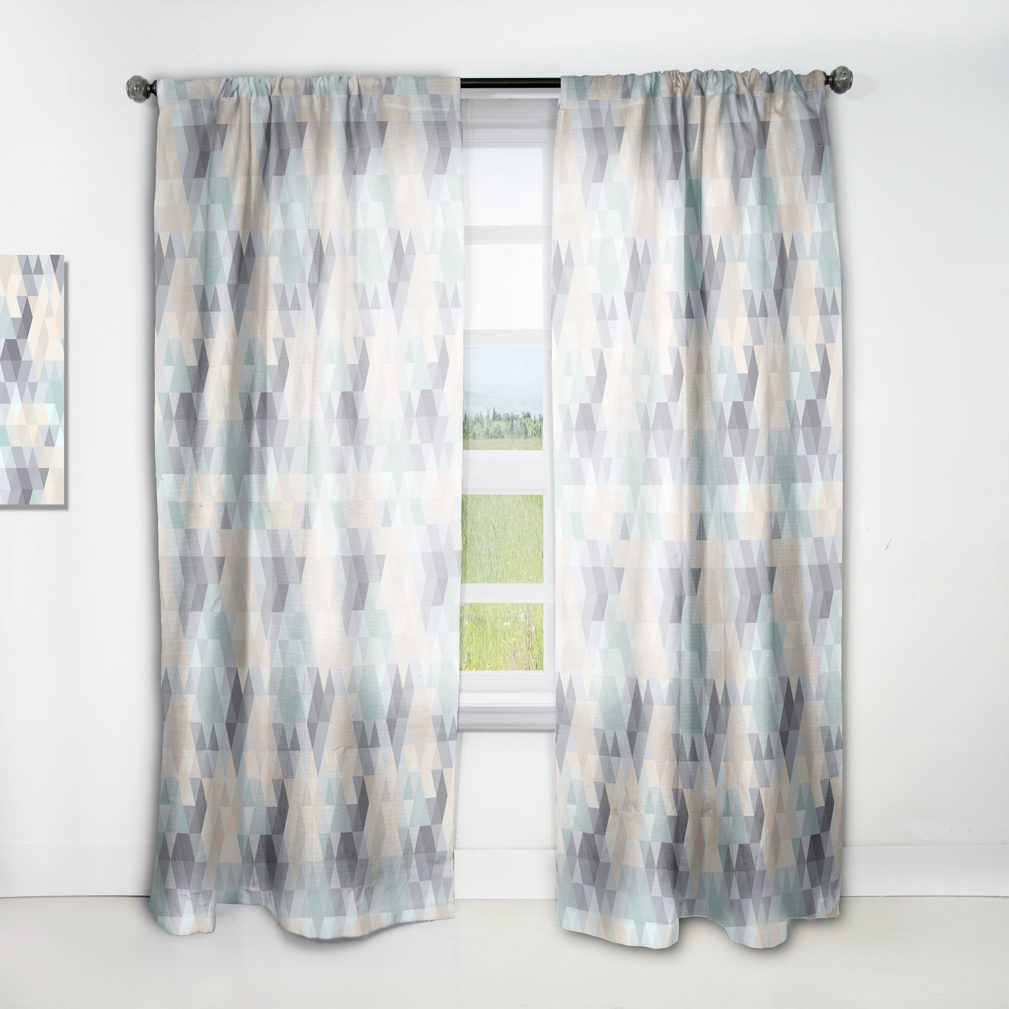 Designart 'Triangular Shapes Colourfields XXVIII' Modern & Contemporary Curtain Panel