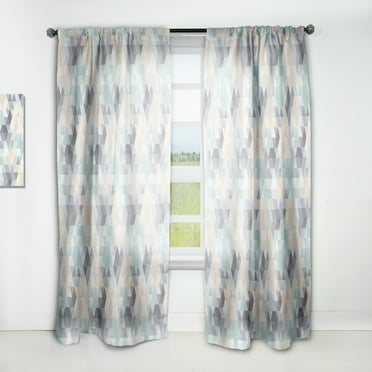 Designart 'Triangular Shapes Colourfields XXVIII' Modern & Contemporary Curtain Panel