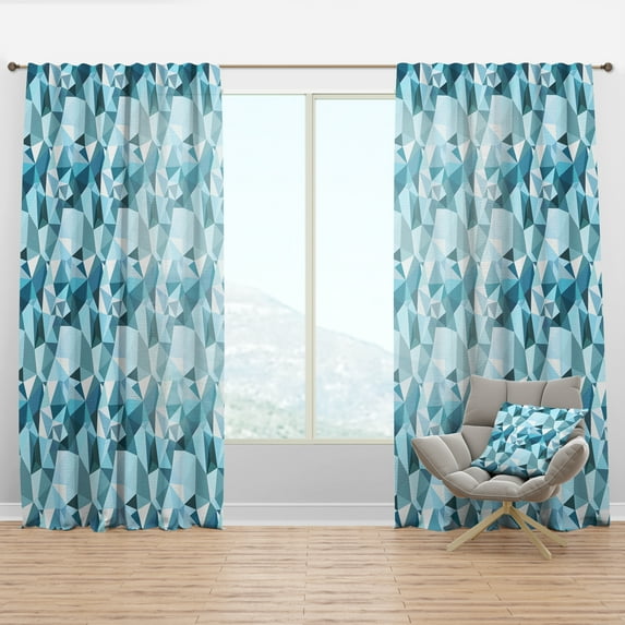 Designart 'Triangular Shapes Colourfields XXXIII' Abstract Curtain Panel