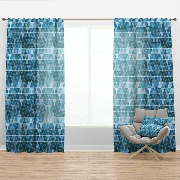 Designart 'Triangular Shapes Colourfields XXXIV' Modern & Contemporary Curtain Panel
