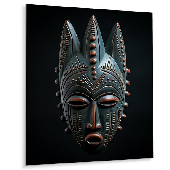 Designart "Tribal Baule African Mask I" African Tribal Metal Art Living Room