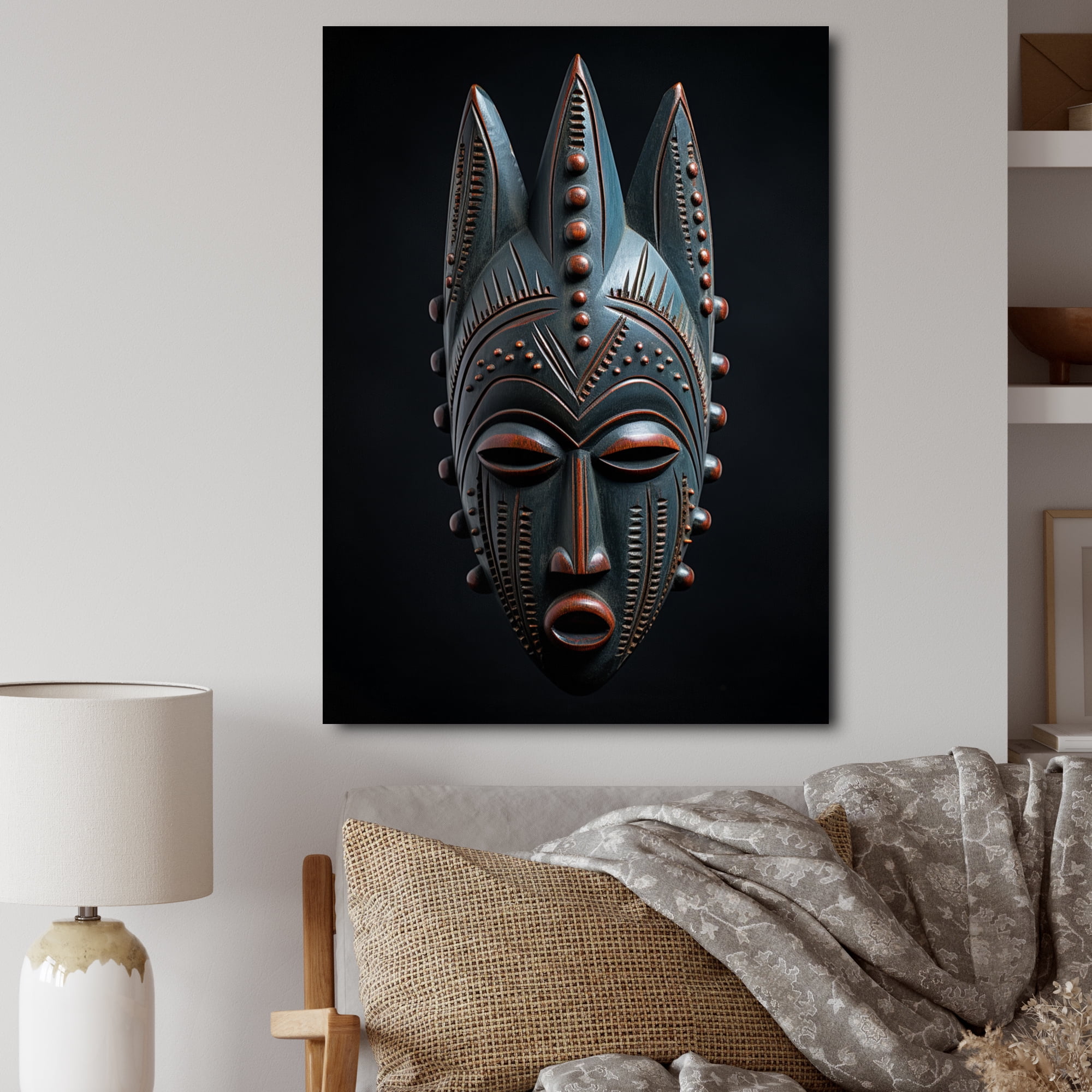 Designart "Tribal Baule African Mask I" African Tribal Wall Art Living