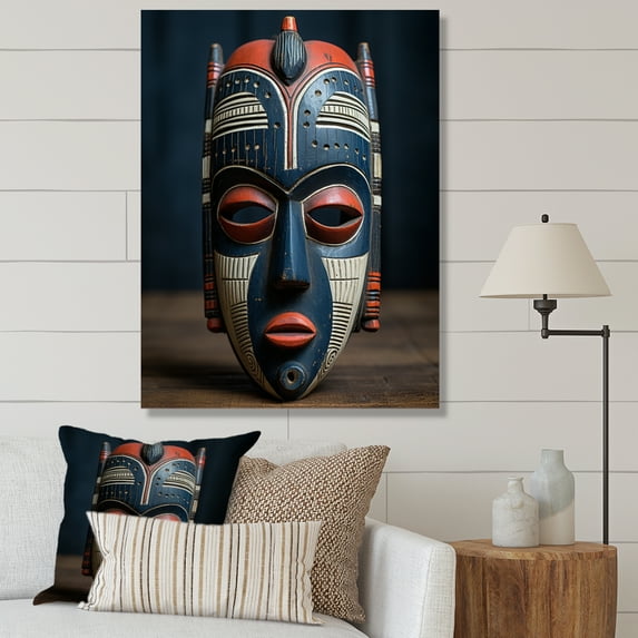 Designart "Tribal Baule African Mask II" African Tribal Canvas Art Print
