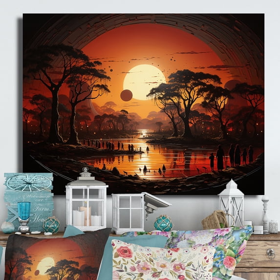Designart "Tribal Eternity African I" African Tribal Metal Art Living Room