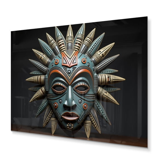 Designart "Tribal Luba African Mask" African Tribal Metal Wall Art