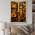 thumbnail image 1 of Designart "Tribal Marks in Vibrant Yellow IV" People Framed Wall Art - Global Yellow African Mask Bedroom Framed Canvas Wall Art, 1 of 6