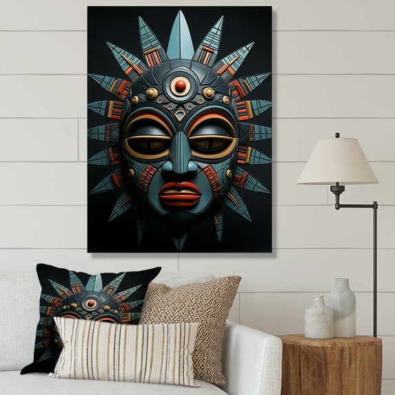 Designart "Tribal Mask African Chokwe" African Tribal Wall Art Print