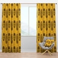 thumbnail image 1 of Designart 'Tribal Masks Pattern' Tropical Blackout Curtain Panel, 1 of 4