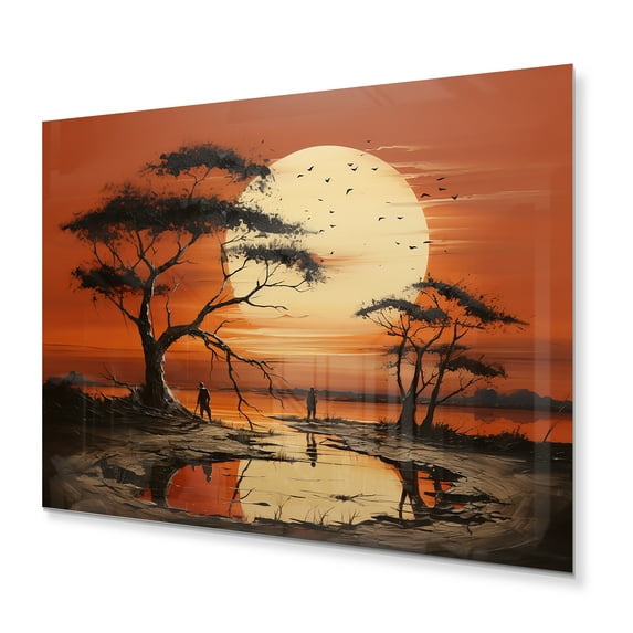 Designart "Tribal Sunset African I" African Tribal Metal Wall Art