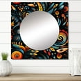 thumbnail image 1 of Designart "Tribalmagination II" Abstract Square Mirror For Wall Decor - Large Blue Square Printed Wall Mirror Art - Square Modern Mirror - Wall Mounted Square Large Mirror, 1 of 5