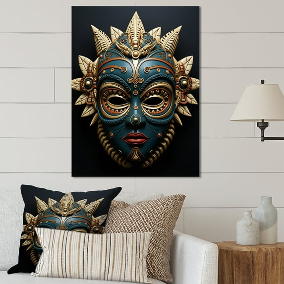 Designart "Tribes Luba African Shankad I" African Tribes Metal Wall Art