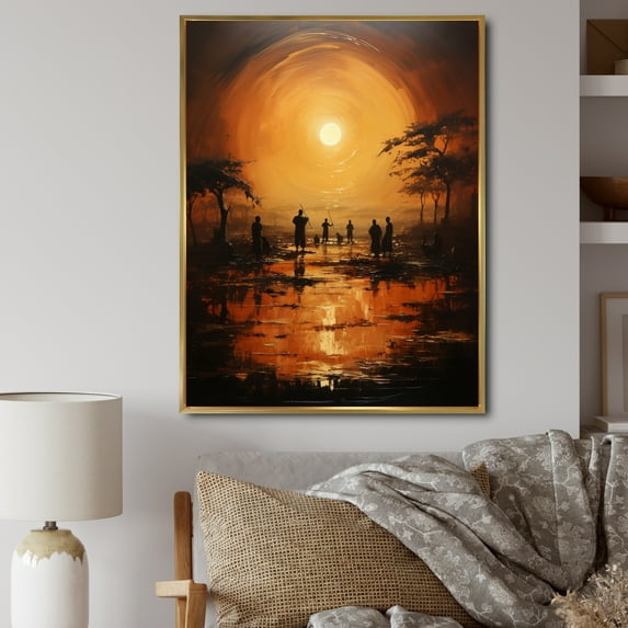Designart "Tribes Unity African " African Tribes Floater Framed Canvas Wall Art