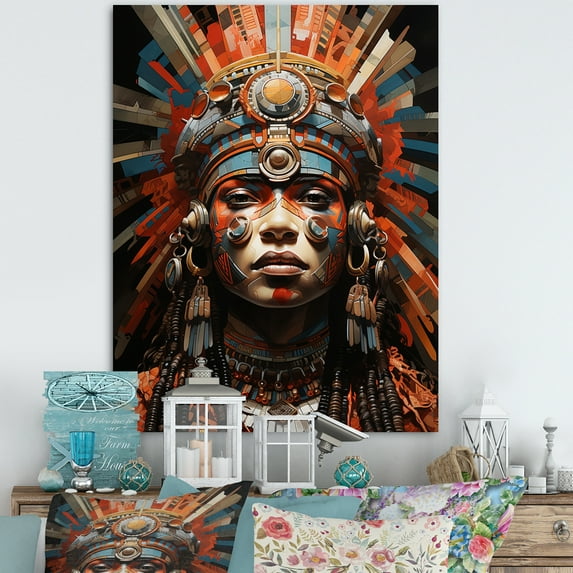 Designart "Tribes Yoruba African Gelede" African Tribes Canvas Art Print