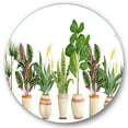 thumbnail image 1 of Designart 'Trio of Houseplants Sanseviera Snake Plants On White' Farmhouse Circle Metal Wall Art 36x36 - Disc of 36, 1 of 5