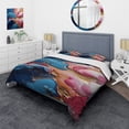 thumbnail image 1 of Designart "Trippy Pink and Blue Abstract Liquid Ink IV" Abstract Liquid ink Bedding Covert Set - Abstract Pink Modern Bed Set With 2 Shams, 1 of 5