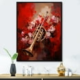 thumbnail image 1 of Designart "Triumph Of The Regal Red Trumpet I" Music Floater Framed Canvas Prints, 1 of 5