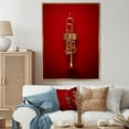 thumbnail image 1 of Designart "Triumph Of The Regal Red Trumpet III" Music Floater Framed Canvas Art Print, 1 of 5