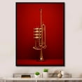thumbnail image 1 of Designart "Triumph Of The Regal Red Trumpet" Music Floater Framed Wall Art Living Room, 1 of 5