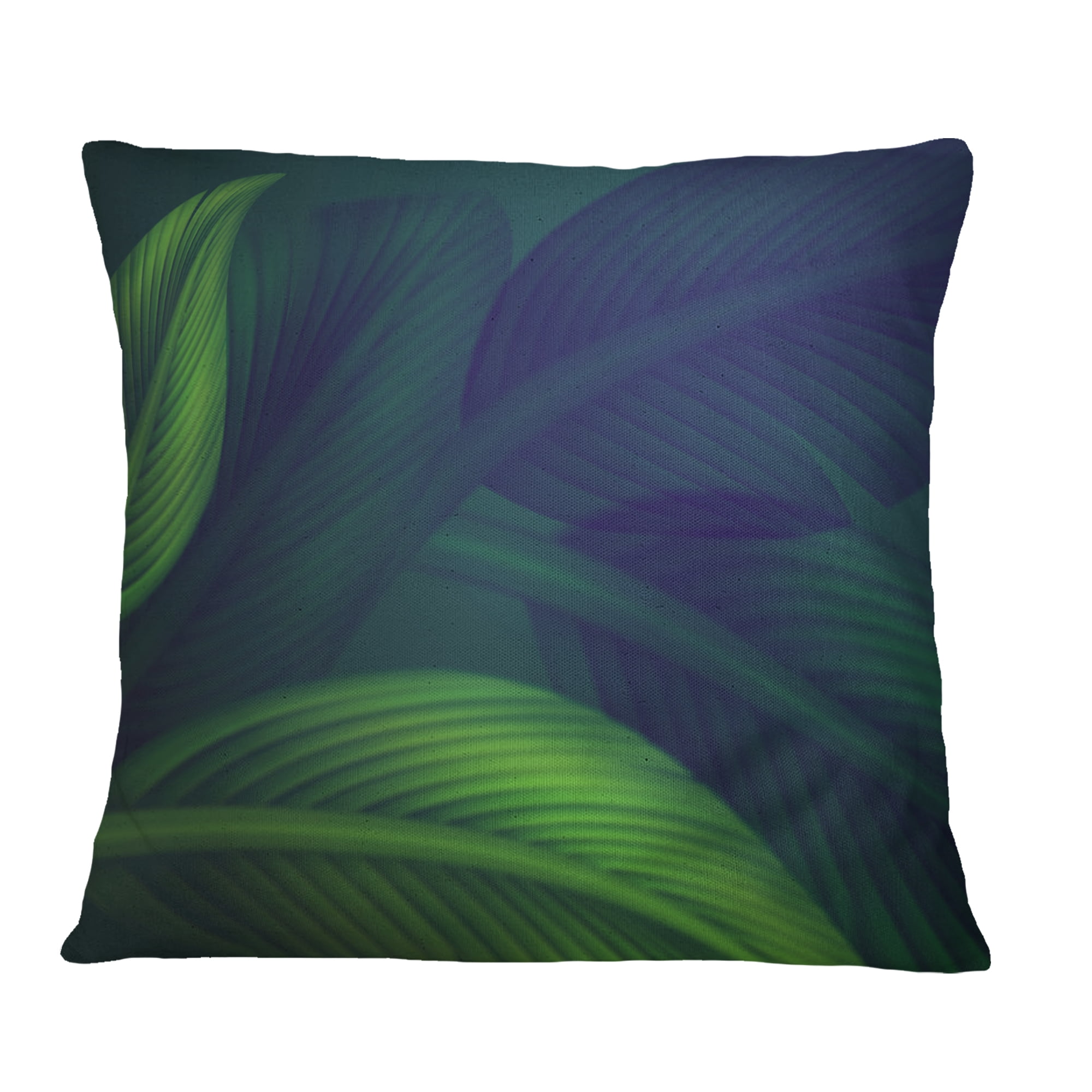 Designart Tropic Jungle Leaves Background - Floral Throw Pillow - 18x18