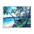 thumbnail image 1 of Designart 'Tropical Beach In Summer Paradise With Palm Trees' Nautical & Coastal Framed Canvas Wall Art Print, 1 of 5