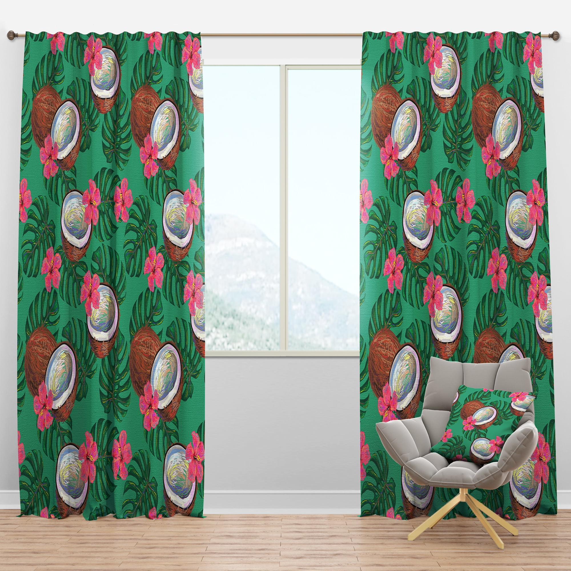 Designart Tropical Blackout Curtain