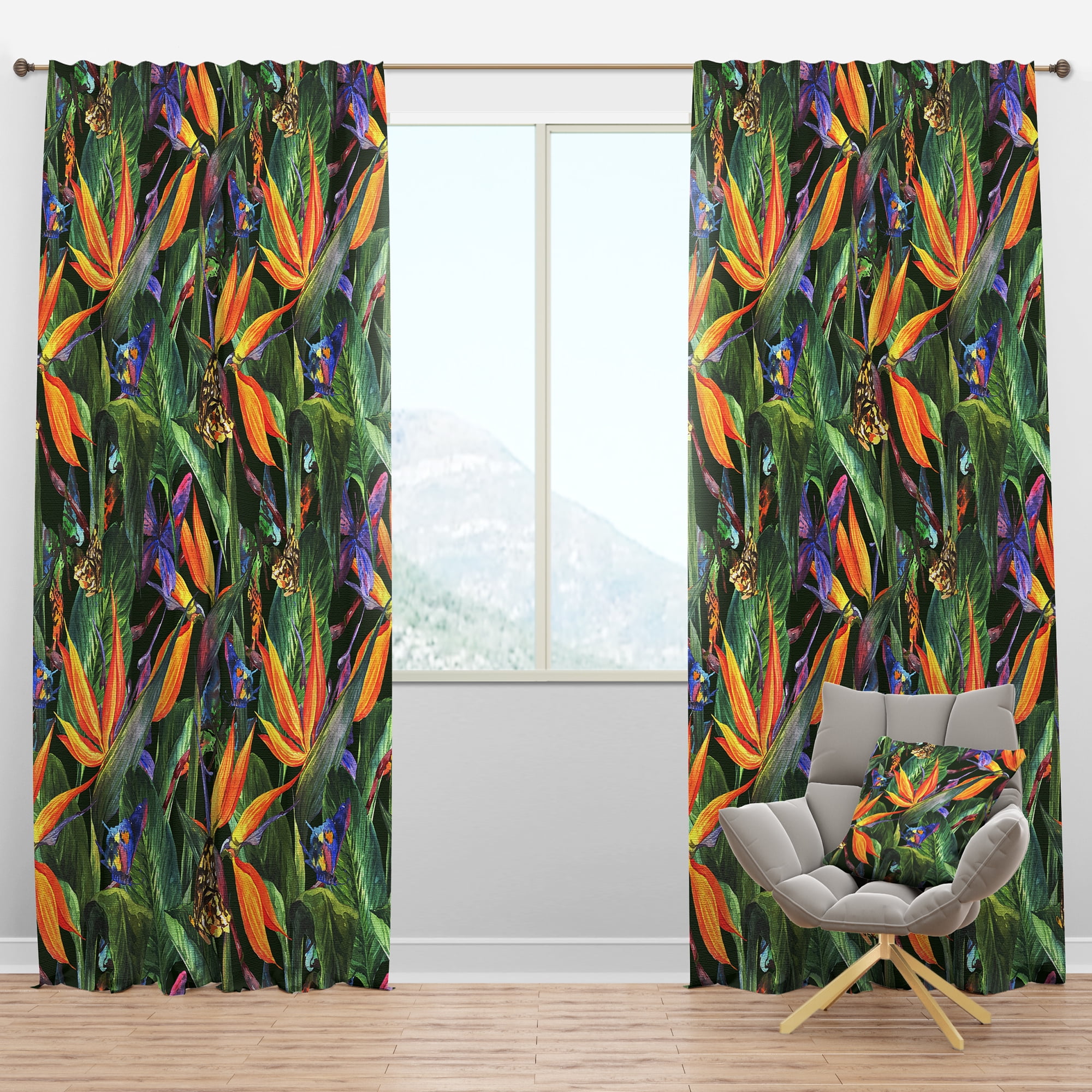 Designart Tropical Blackout Curtain