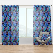 Designart 'Tropical Blue Mood II' Tropical Curtain Panel