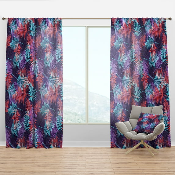Designart 'Tropical Blue Mood VI' Tropical Curtain Panel