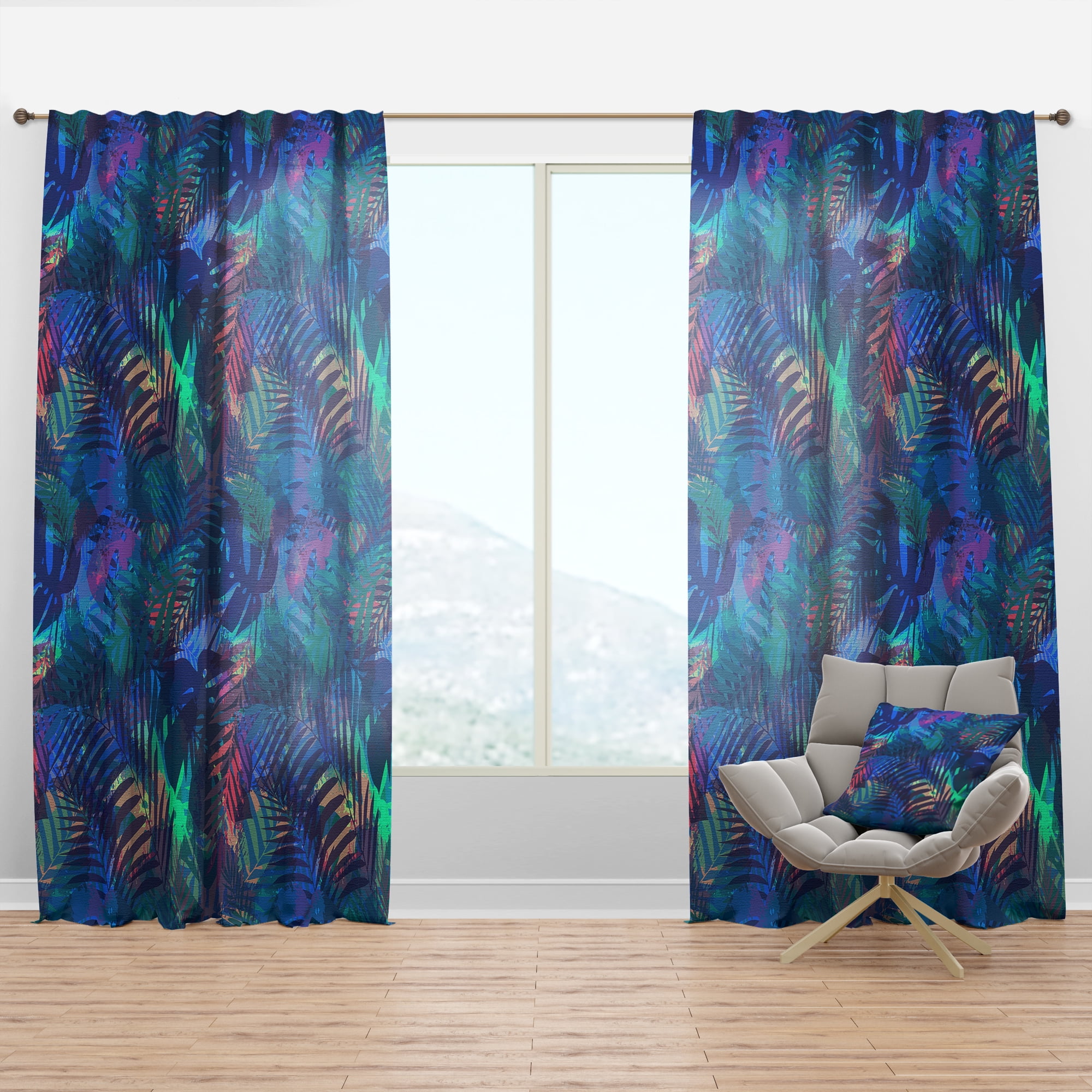 Designart 'Tropical Blue Mood VII' Modern & Contemporary Curtain Panel