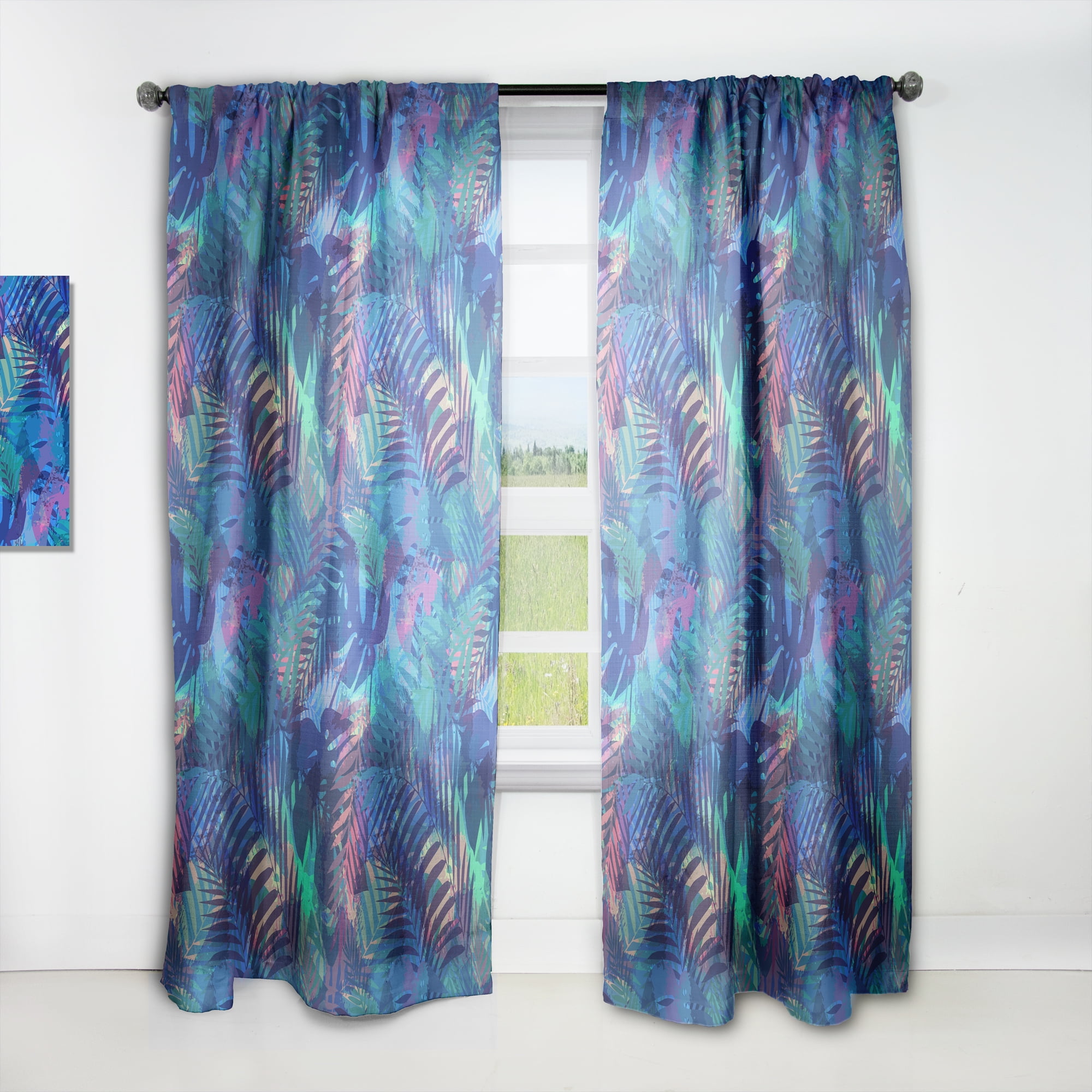 Designart 'Tropical Blue Mood VII' Modern & Contemporary Curtain Panel
