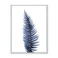 thumbnail image 1 of Designart 'Tropical Blue Watercolour Leaves On White' Bohemian & Eclectic Framed Canvas Wall Art Print, 1 of 5