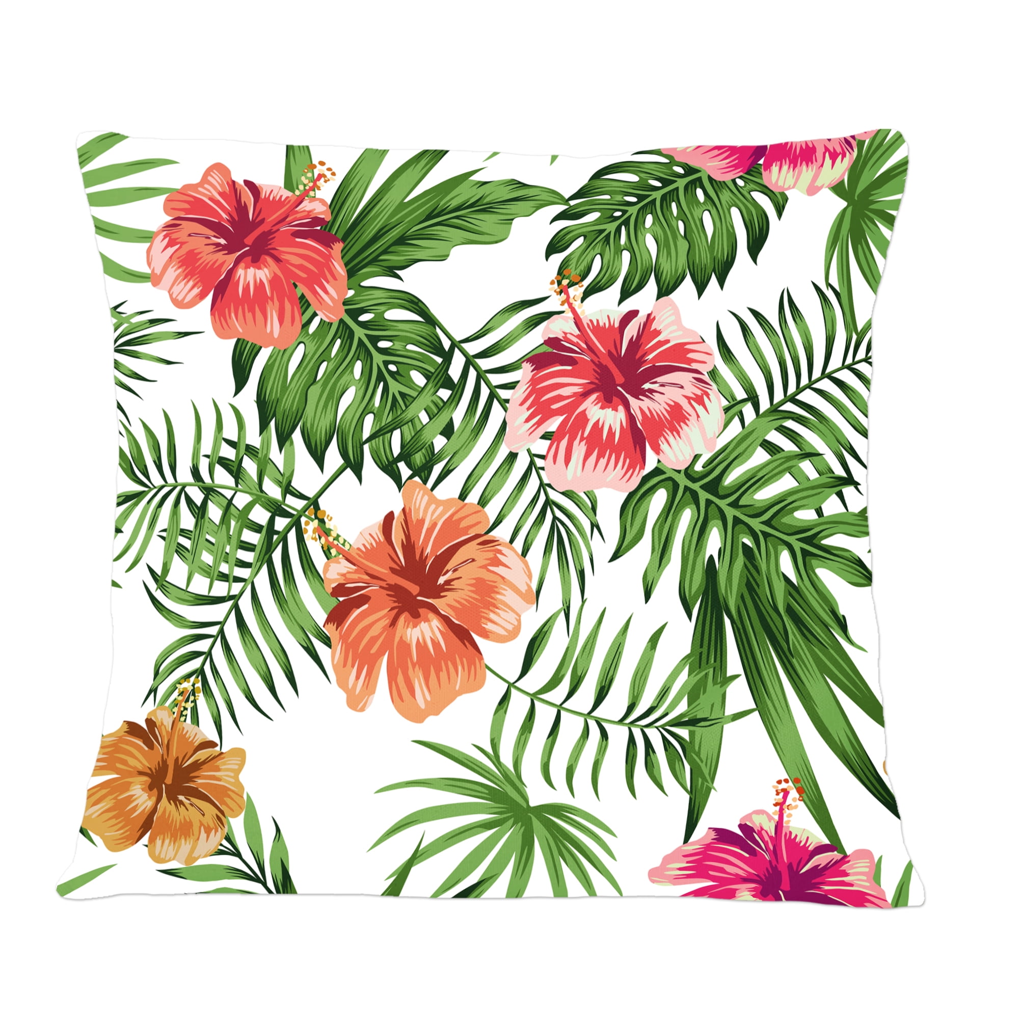 Designart Tropical Botanicals And Flowers II' Mid-Century Modern Throw Pillow - 12x20