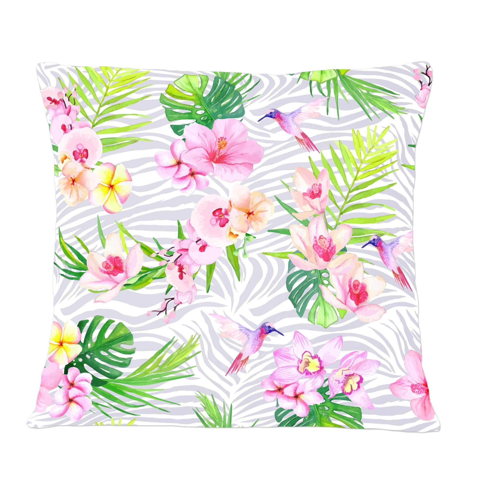 Designart Tropical Botanicals And Flowers VI' Mid-Century Modern Throw Pillow - 12x20