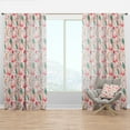 thumbnail image 1 of Designart 'Tropical Botanicals, Flamingo and Flowers II' Mid-Century Modern Curtain Panel, 1 of 4