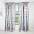 thumbnail image 1 of Designart 'Tropical Botanicals, Flamingo and Flowers III' Mid-Century Modern Curtain Panel, 1 of 5