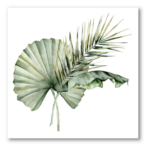 Designart ' Tropical Bouquet With Banana Coconut and Palm Leaves ' Traditional Canvas Wall Art Print