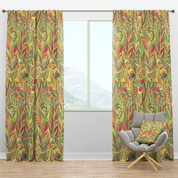Designart 'Tropical Bright Mood I' Southwestern Blackout Curtain Panel