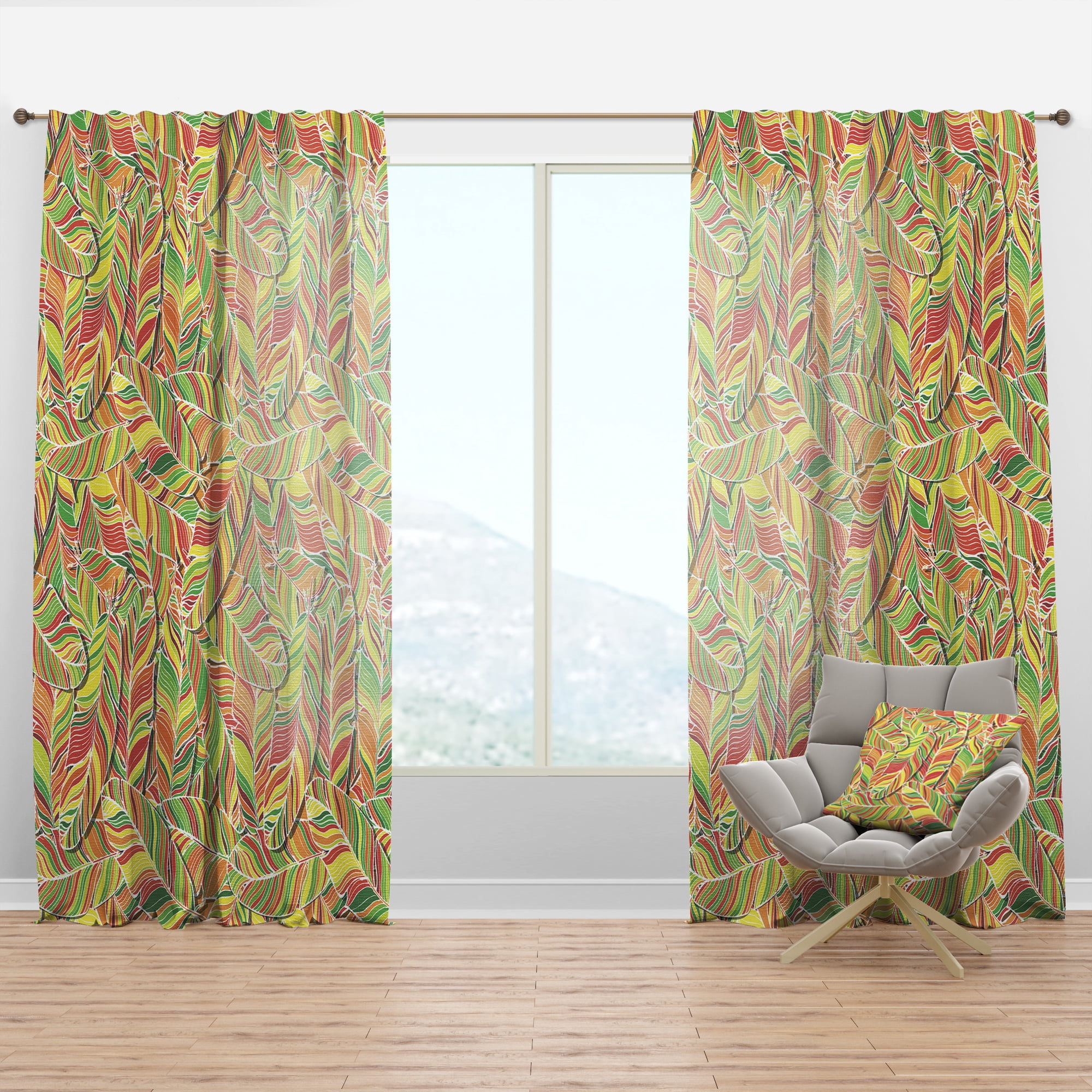 Designart 'Tropical Bright Mood I' Southwestern Curtain Panel