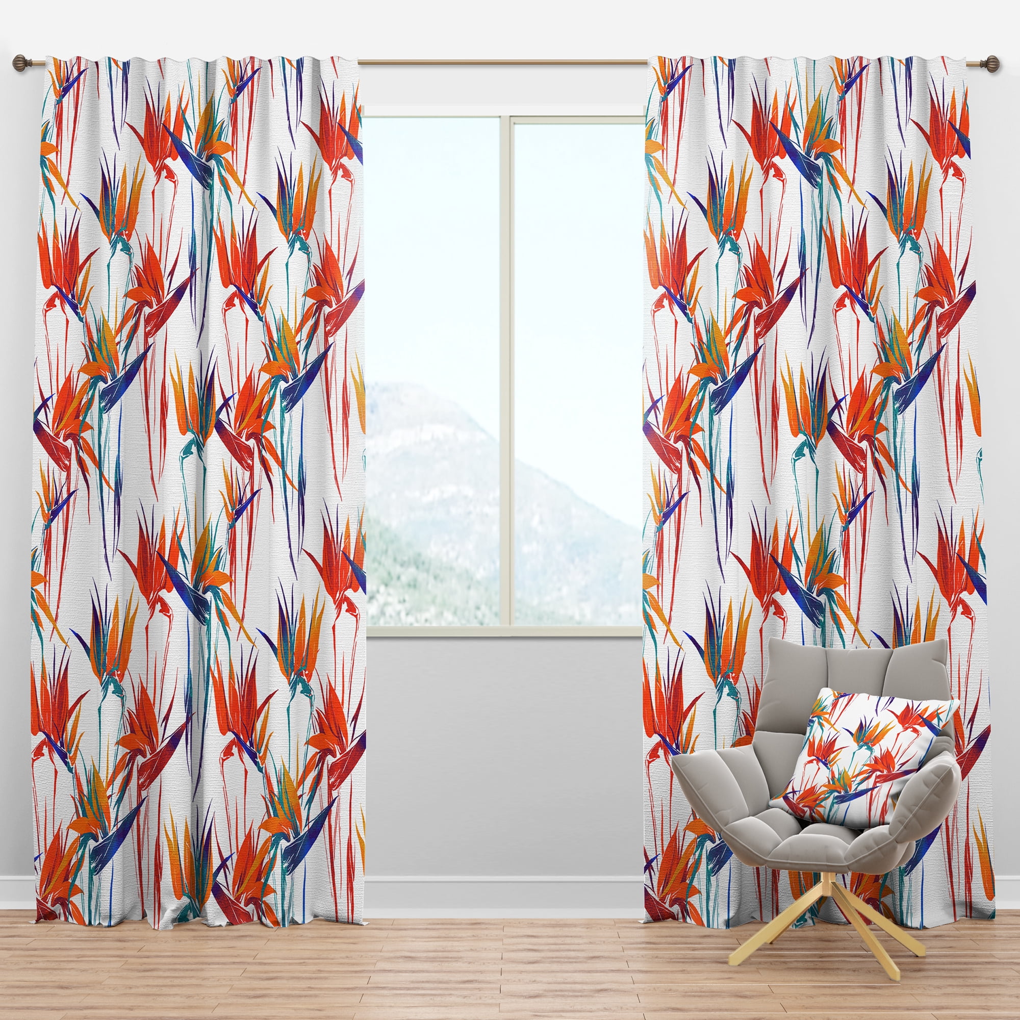 Designart 'Tropical Bright Mood II' Tropical Blackout Curtain Panel
