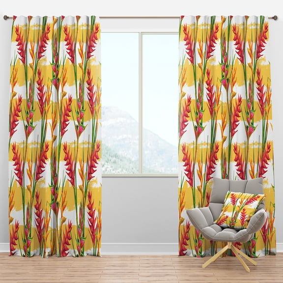 Designart 'Tropical Bright Mood III' Tropical Blackout Curtain Panel