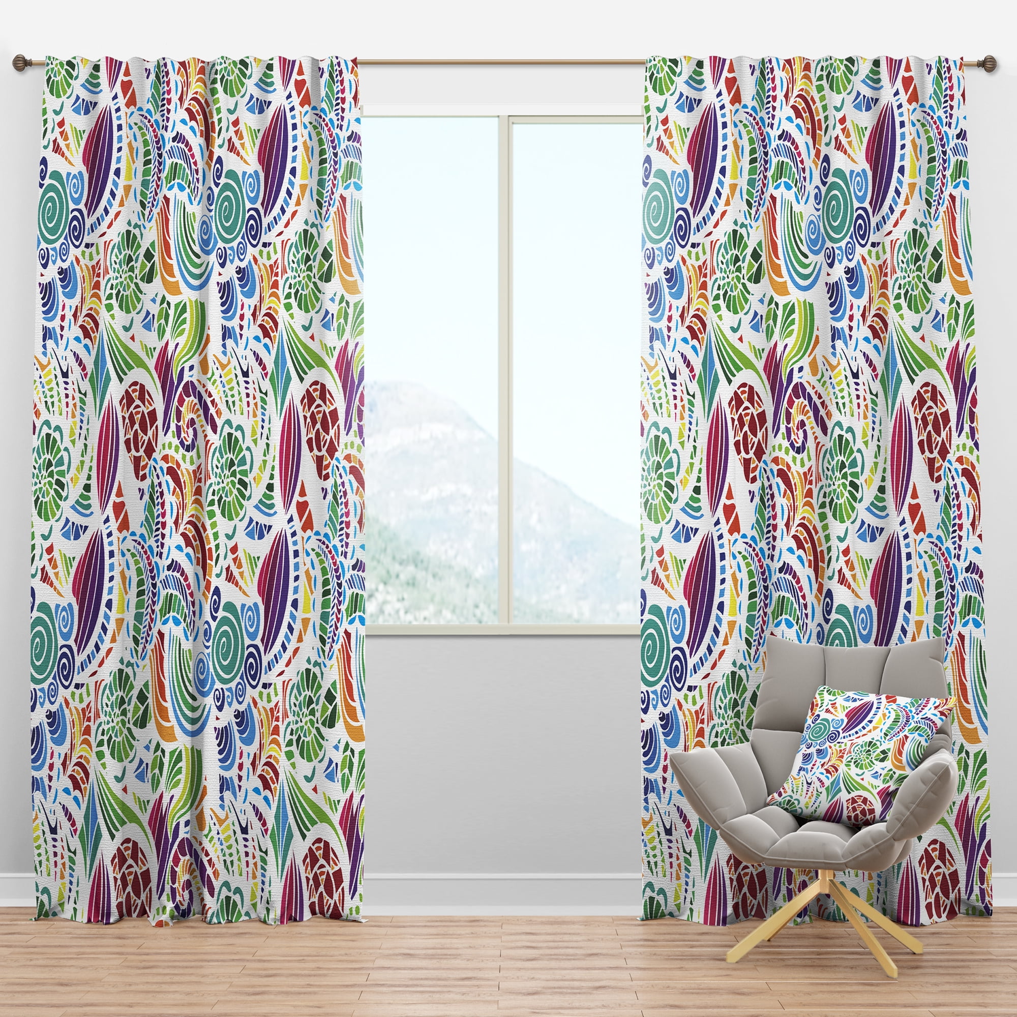 Designart 'Tropical Bright Mood IV' Modern & Contemporary Blackout Curtain Panel