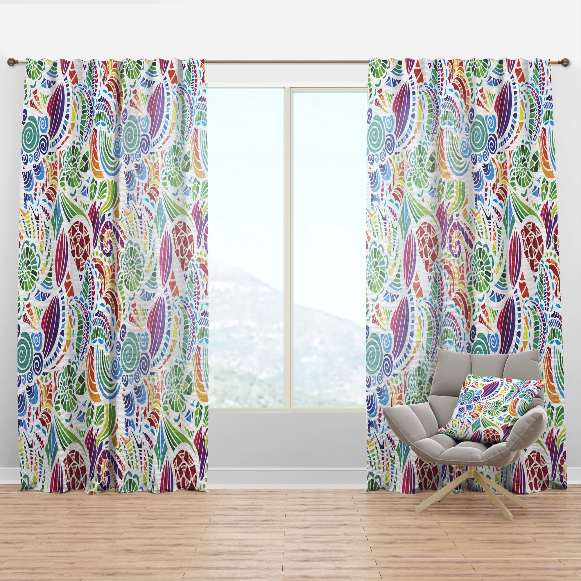 Designart 'Tropical Bright Mood IV' Modern & Contemporary Curtain Panel