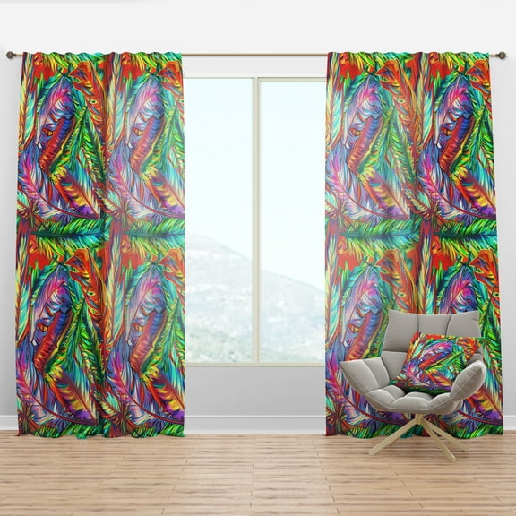 Designart 'Tropical Bright Mood V' Southwestern Curtain Panel