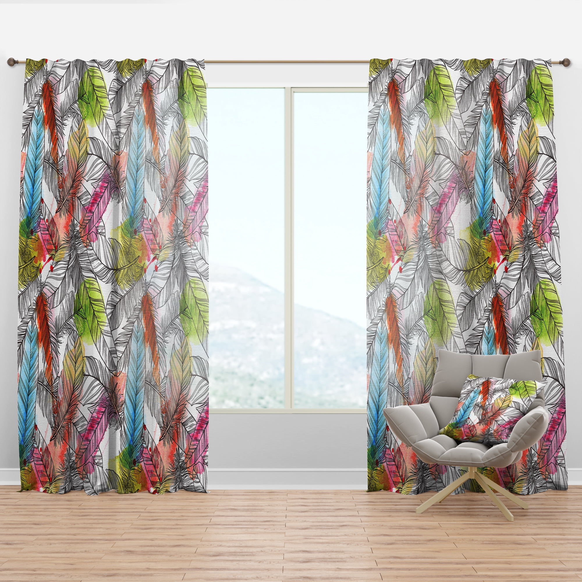 Designart 'Tropical Bright Mood VI' Southwestern Curtain Panel