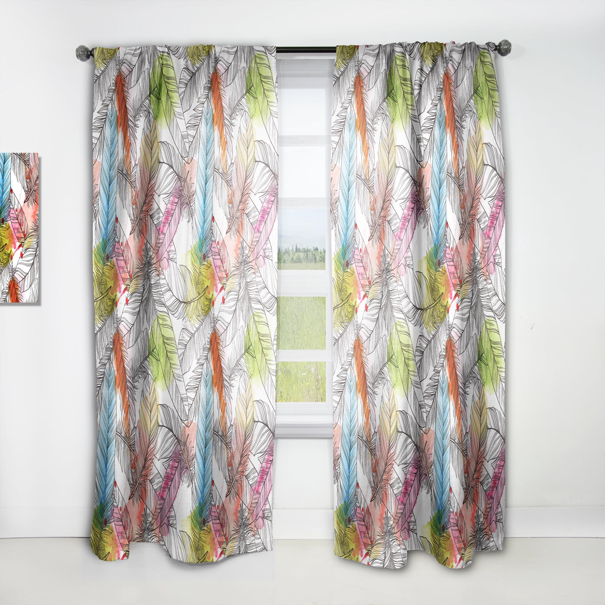 Designart 'Tropical Bright Mood VI' Southwestern Curtain Panel